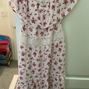 White dress with flowers